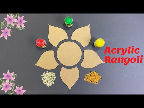 How to make Acrylic Rangoli Kundan Design | DIY Kundan Rangoli | Rearrangeable Acrylic Rangoli |