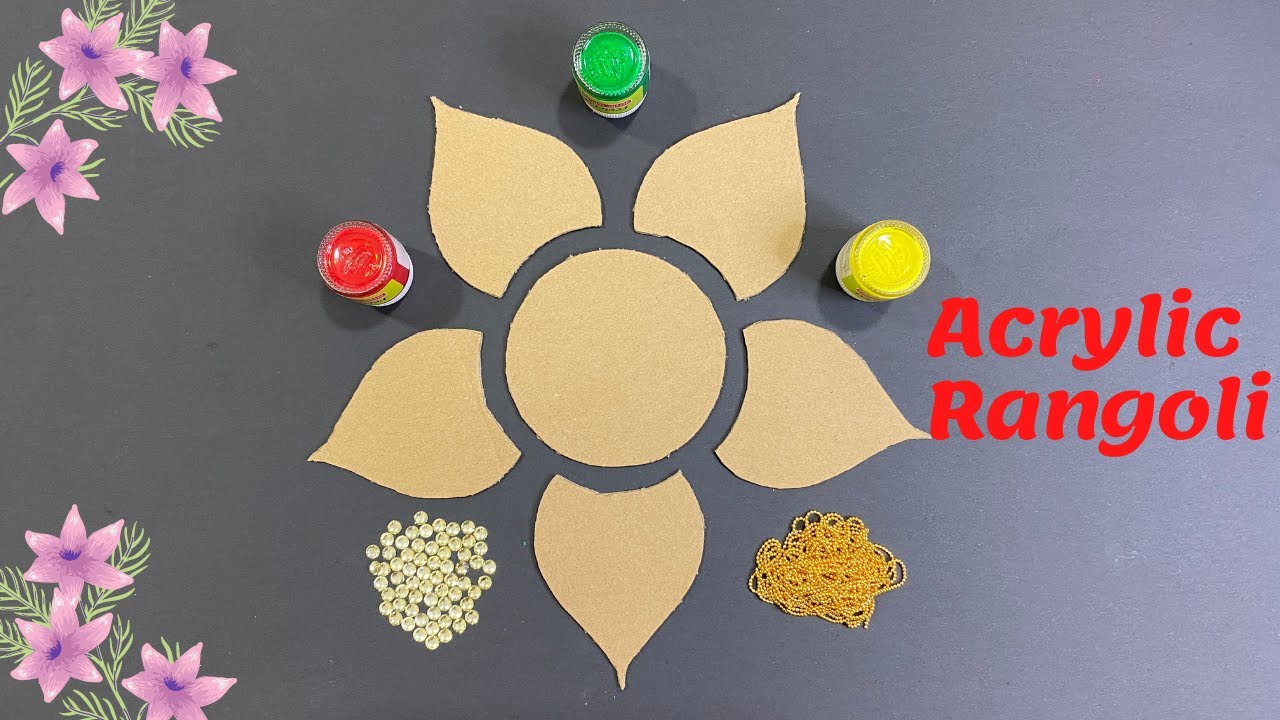 How to make Acrylic Rangoli Kundan Design | DIY Kundan Rangoli | Rearrangeable Acrylic Rangoli | DIY