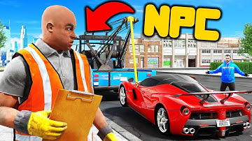 Fake NPC Tow Truck Driver Steals Cars In GTA 5 RP