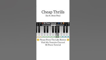 Cheap Thrills -  Sia ft. Sean Paul | EASY Piano Tutorial #shorts