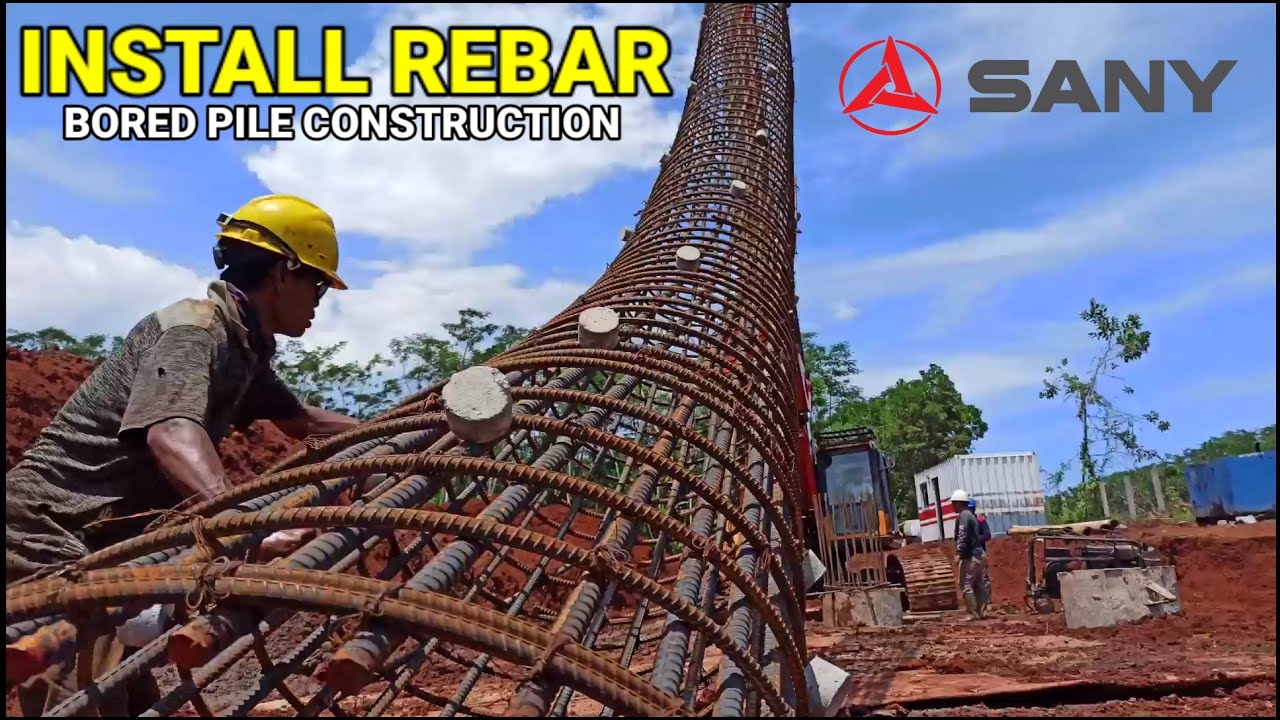 Install Rebar ( Bored Pile Construction ) YouTube