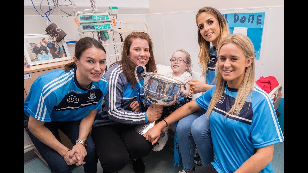 Dublin ladies team visit Temple St Children's Hospital YouTube