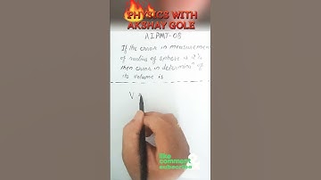 AIPMT 2008| UNITS &MEASUREMENT| IF THE ERROR IN RADIUS OF SPHERE IS 2% THEN ERROR IN ITS VOLUME IS..