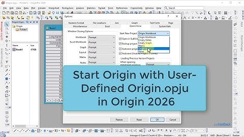 Start Origin or New Project with a User-Defined Project File