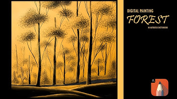 Forest Painting| For Beginners| Autodesk Sketchbook Mobile Tutorial| Digital Painting