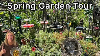 Garden Tour Spring is Here, Seeds are Growing, Birds Nesting, Container Gardening Growing Vegetables
