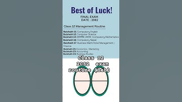 Class 12 Management Exam Routine (2082 Baishakh)#shorts #neb
