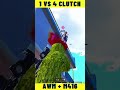 1v4 Clutch  🔥| AWM + M416 | Pubg Mobile  #shorts  #pubgmobile  #viral  #ytshorts  #shortvideo #bgmi