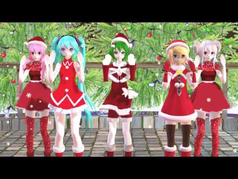 【MMD】Merry Christmas!!☆ミク・リン・ルカ・ハク・グミでCaramell Dansen