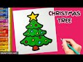 How to draw christmas tree  christmas tree drawing  smart kids art