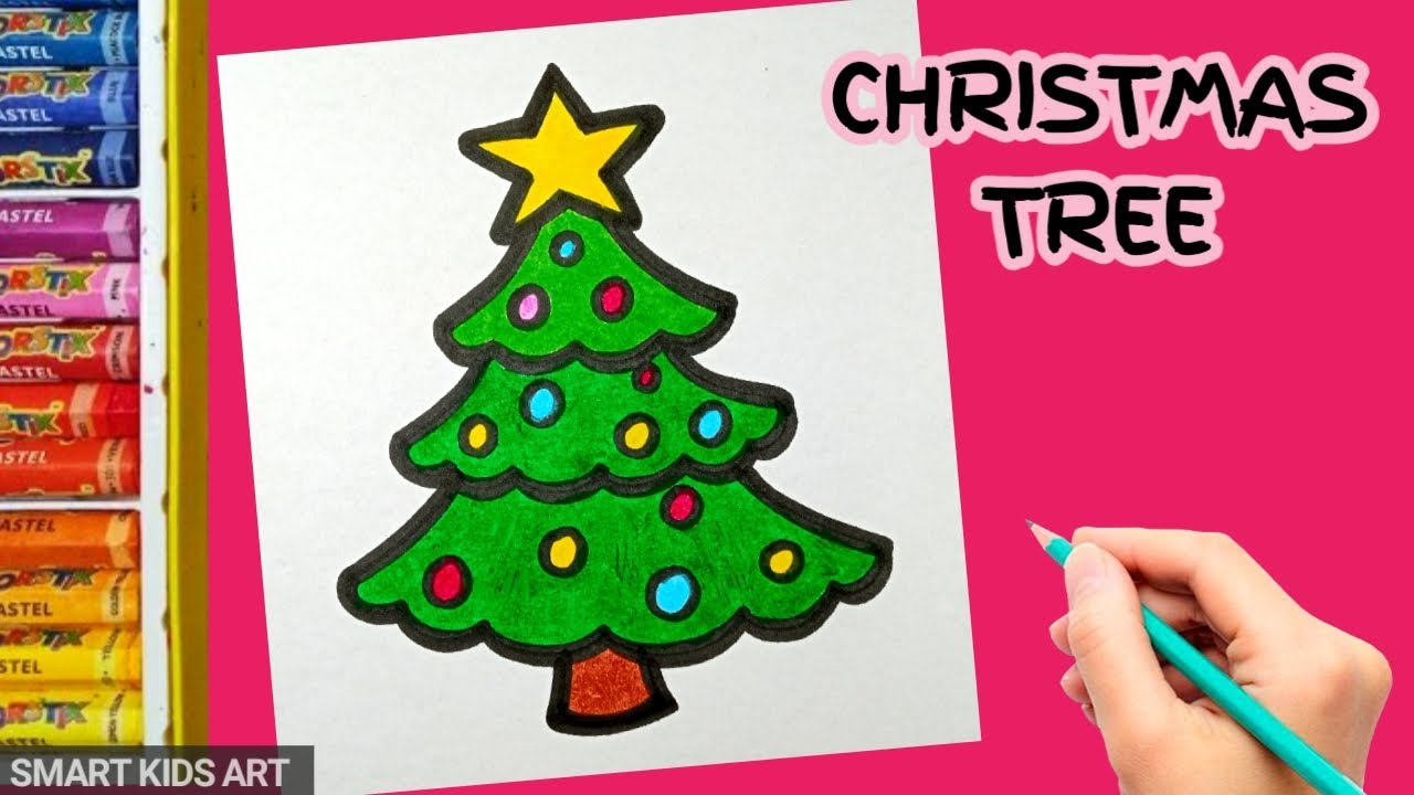 How To Draw Christmas Tree Christmas Tree Drawing Smart Kids Art 