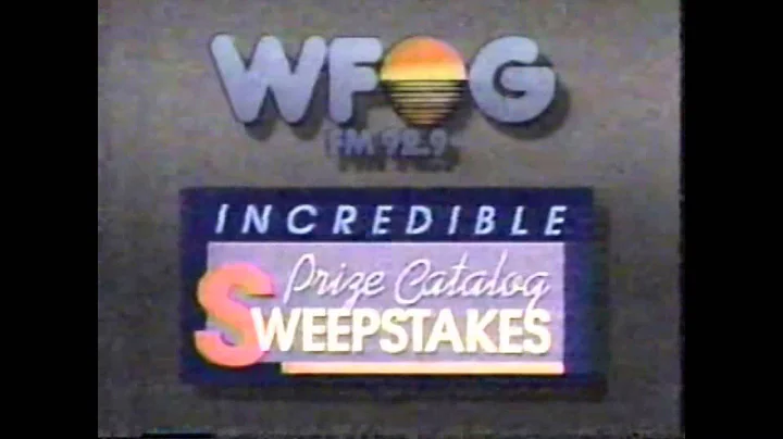 1989 WFOG Promo Incredible Prize Catalog Sweepstakes