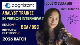 Cognizant Analyst Trainee In-Person Interview | ONE Material to Crack It 🔴 + 1-on-1 Guidance Profile