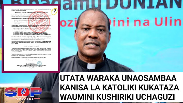 MBOWE JAMES, ASHARE WARAKA WA KANISA KATOLIKI KUKATAZA WAUMINI KUSHIRIKI KUPIGA KURA UCHAGUZI MKUU.