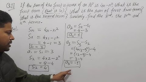 if the sum of first n terms of an ap is 4n-n2 what is the nth term what is the first term third term