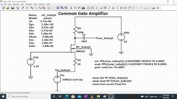 Analog VLSI Design LAB 3:  Simulation of Common gate amplifier with resistive load