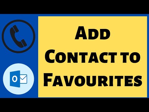 How To Add Contact to Favourites in Outlook?