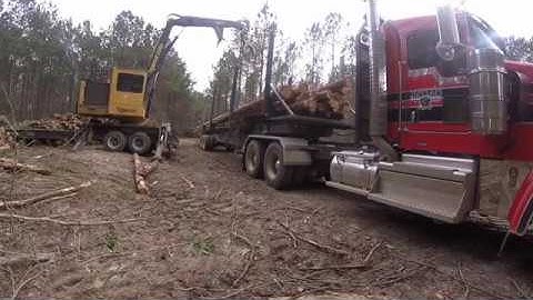 Tigercat 234B Loading a Kenworth Log Truck