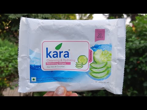 Kara cleansing & hydrating refreshing wipes with aelovera & cucumber review, facialwipes for dryskin