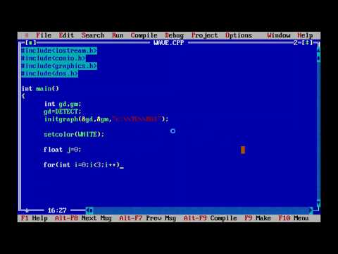 Simple graphics program in cpp for wave generation