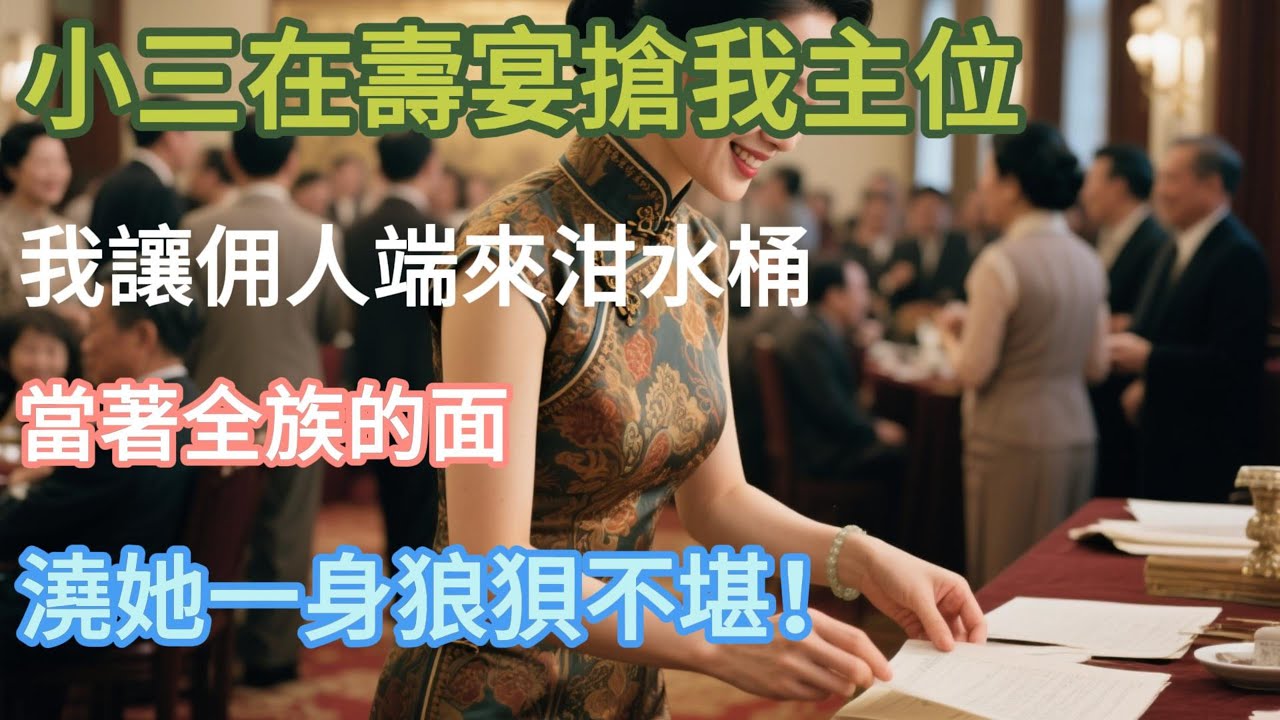 小三在壽宴搶我主位，我讓佣人端來泔水桶，當著全族的面澆她一身狼狽不堪！