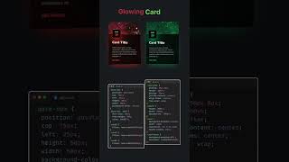 Create an Awesome Glowing Card UI with HTML & CSS ✨ | Frontend Design #Shorts