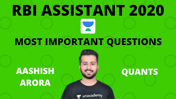 RBI Assistant 2020 | Most Important Questions | Aashish Arora