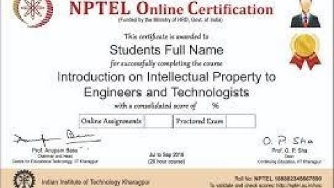Introduction on Intellectual Property to Engineers & Technologies | Week 0 Quiz | NPTEL | SWAYAM