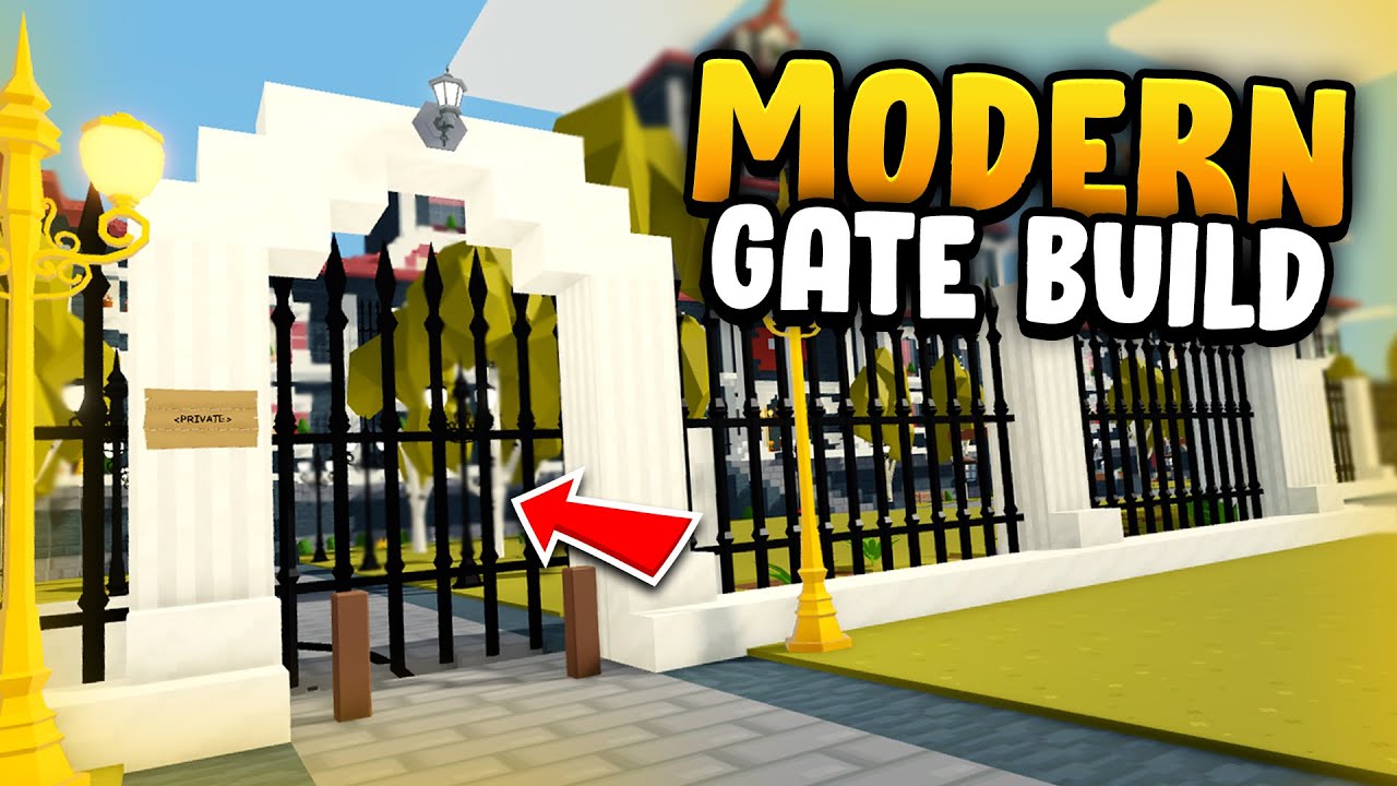 How To Build Modern Gate In Roblox Islands Skyblock Youtube - how to make a gate in roblox