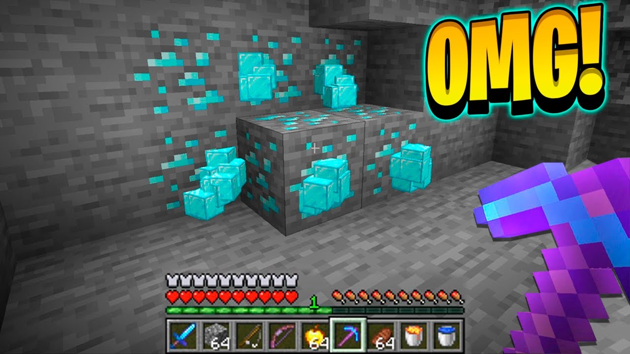 Minecraft UHC pero los ORES sueltan STACKS de BLOQUES!!