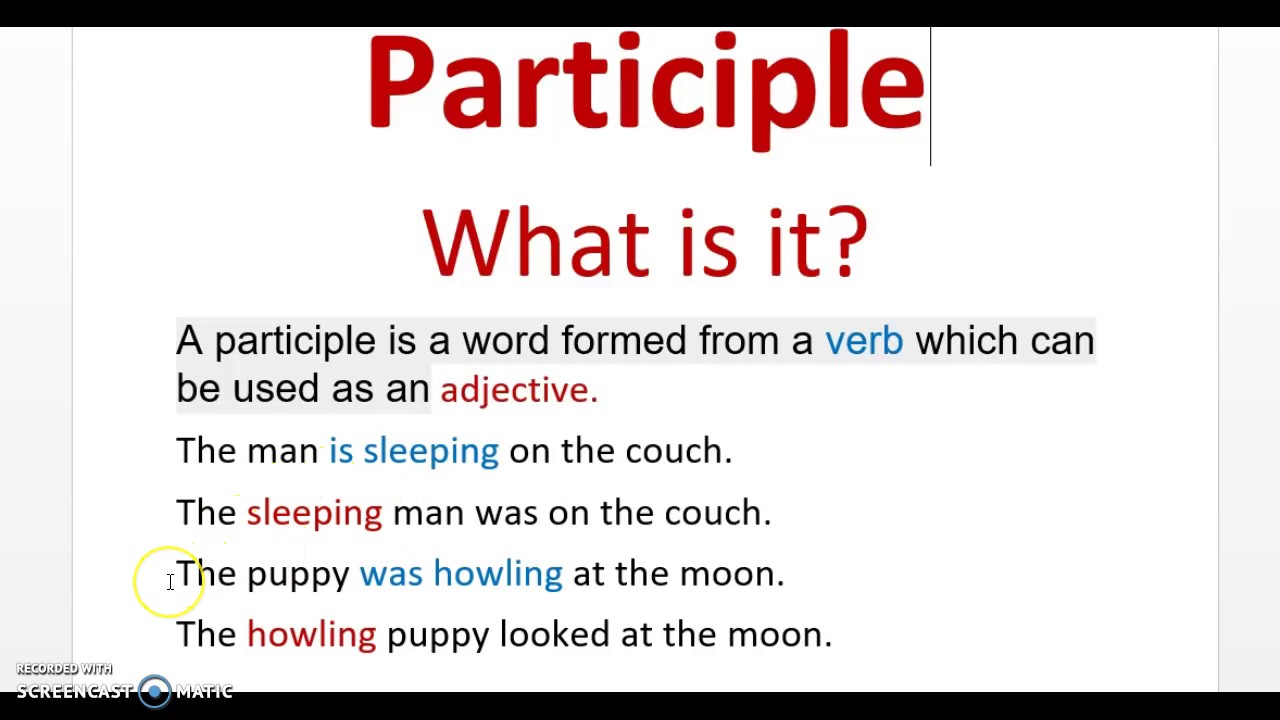 Participle What Is It YouTube