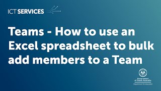 Teams  How to use an Excel spreadsheet to bulk add members
