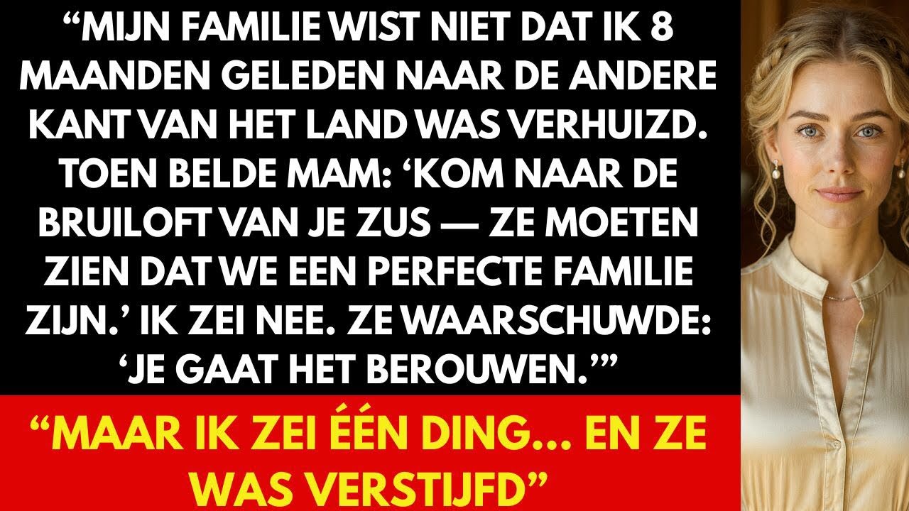 Ik verhuisde zonder mijn ouders iets te zeggen — toen belden ze over mijn zus’ bruiloft.