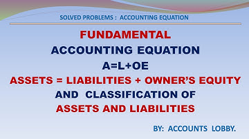 157 - SOLVED PROBLEMS - ACCOUNTING EQUATION: A=L+OE AND CLASSIFICATION OF ACCOUNTS AND LIABILITIES.