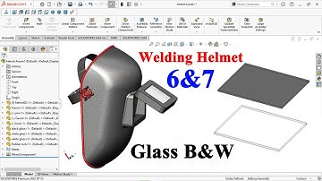 Solidworks helmet Part 6&7 |  Solidworks tutorial | Safety glass B&W