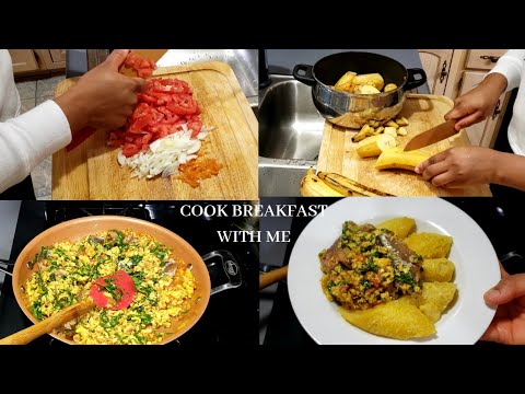 Boiled plantains and sardine-egg Sauce    sardine egg sauce  and vegetables recipe  Breakfast Ideas
