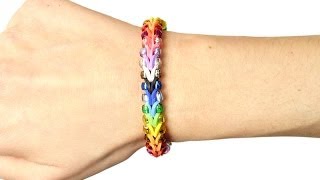 braccialetto V tutorial braccialetto elastico con perle (rubber bands bracelet with beads)