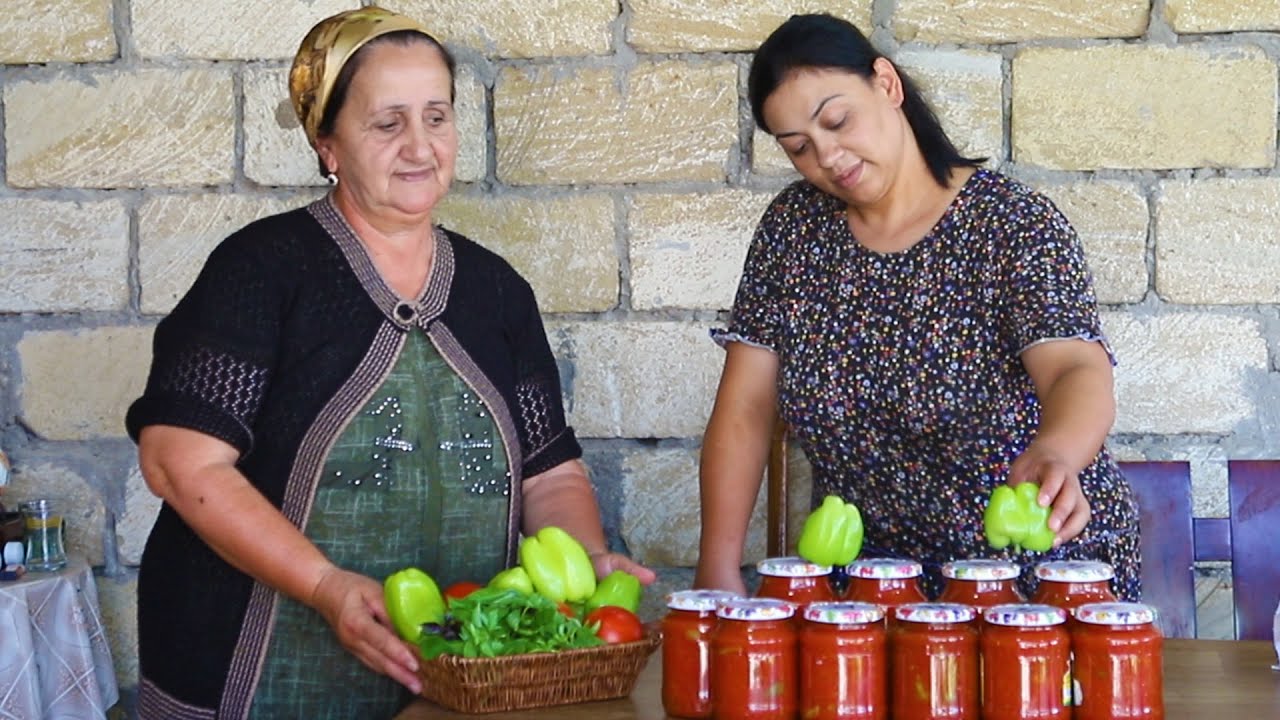 ⁣Nənə Qış Tədarükü üçün Soyma Pomidor Hazırladı | Kabaçki Kotleti | Kənd Həyatı