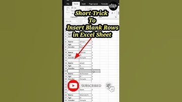 Short Trick to Insert Blank Rows in Excel | Excel Interview Questions #exceltips #msexcel