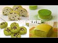 ASMR - VIETSUB | Các món Bánh Màu Xanh Xanh Xanh từ MATCHA - Bánh mì Cona, Bánh kem tuyết, Choco Pie