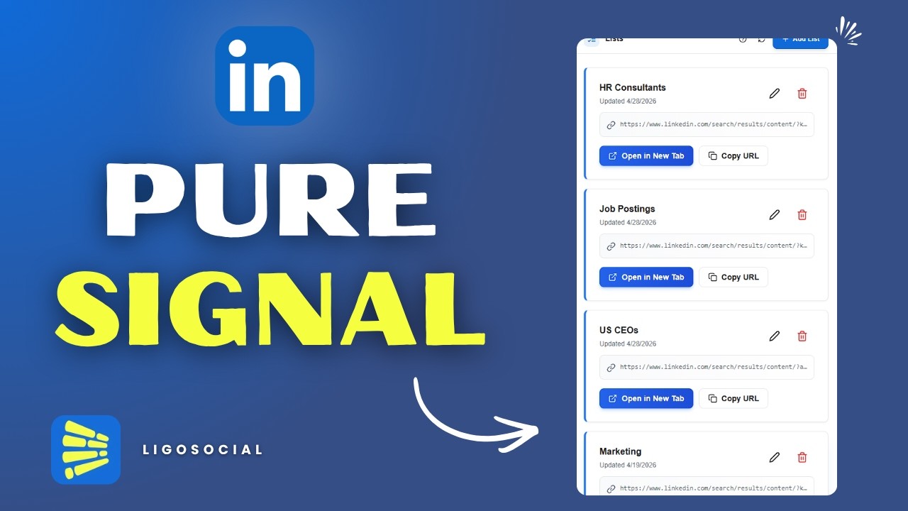 See LinkedIn Engagement Lists in action by LiGo