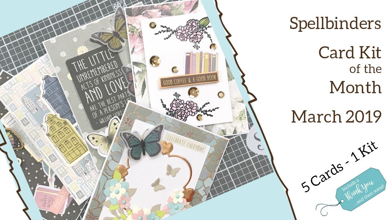5 Cards - 1 Kit | Spellbinders Card Kit of the Month | Relax & Enjoy | March 2019
