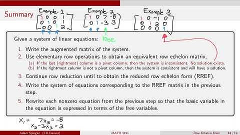 MATH 3191: Linear Systems Summary