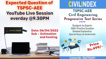 Expected Question Series session1| Estimation and Costing IAEE Civil Engineering I#tspsc #appsc