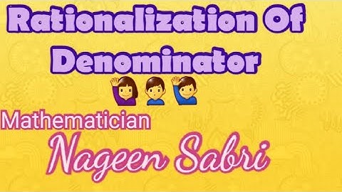 Rationalization of denominator Part (2) Grades 9th & 10th. SSC Urdu Hindi