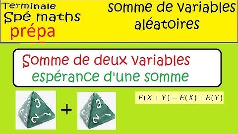 Somme de variables aléatoires - Deux dés tétraèdriques - espérance de la somme