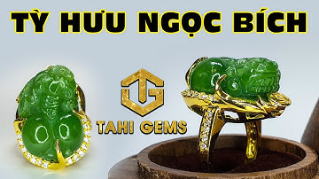 Nhẫn nữ tỳ hưu ngọc bích đính kim cương 6002 | TahiGems - Tahi Phạm