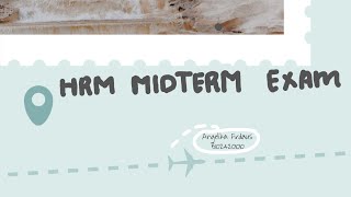 HRM Midterm Exam