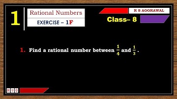 Math Class 8 | Exercise- 1F | Qus. 1 | Rational Numbers | Chapter - 1 | R S AGGARWAL  #mvo