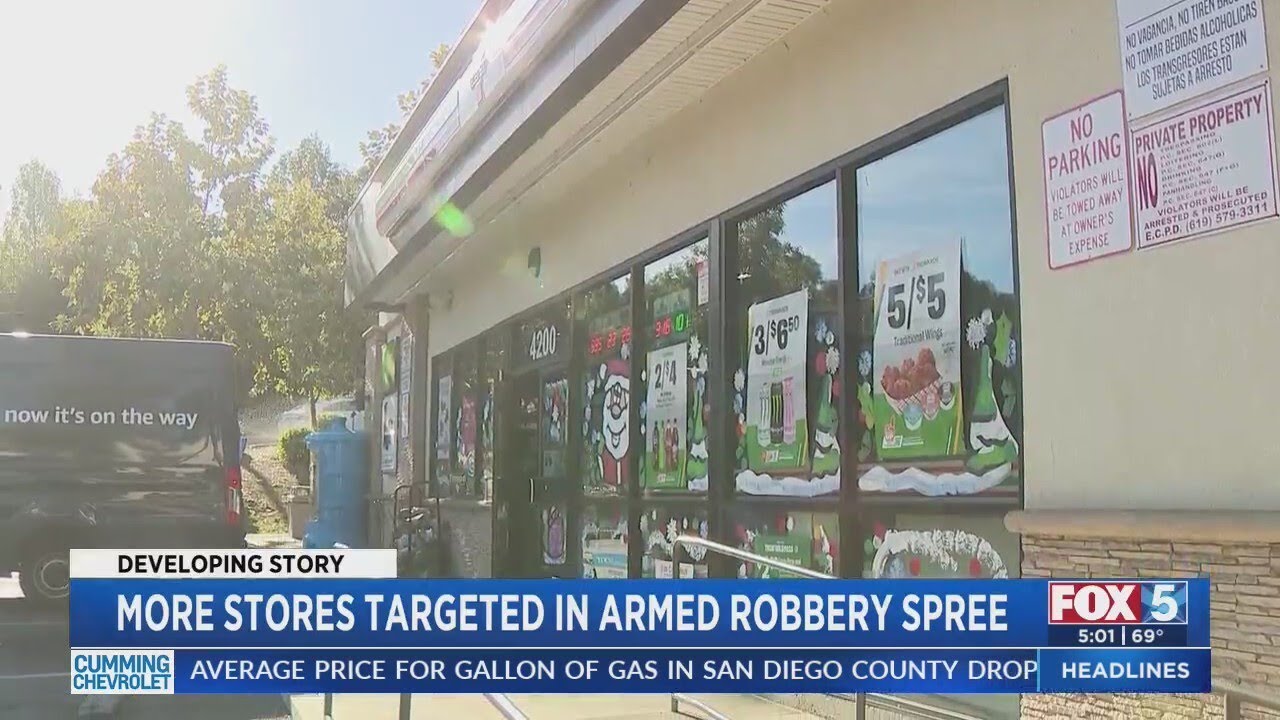 More Stores Targeted In Armed Robbery Spree - YouTube